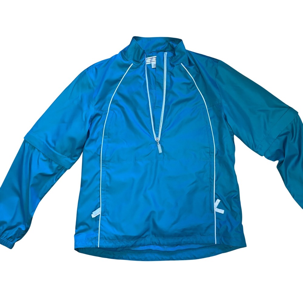 Cutter & Buck CB WeatherTec Teal 1/2 Zip Wind Resistant Pullover Jacket Size M